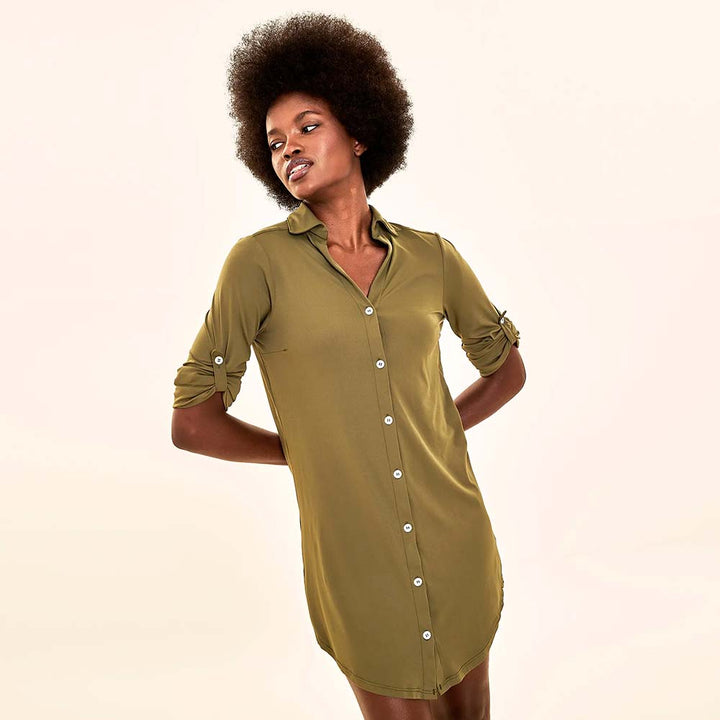 Salida de playa Copenhagen Pistacho con UPF50+